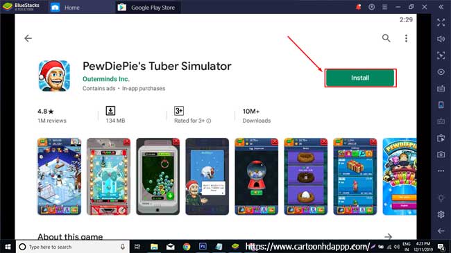 PewDiePie's Tuber Simulator for PC Windows 10/8/7 Free
