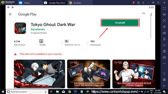 Tokyo ghoul game for PC Windows 10/8/7 Free Install